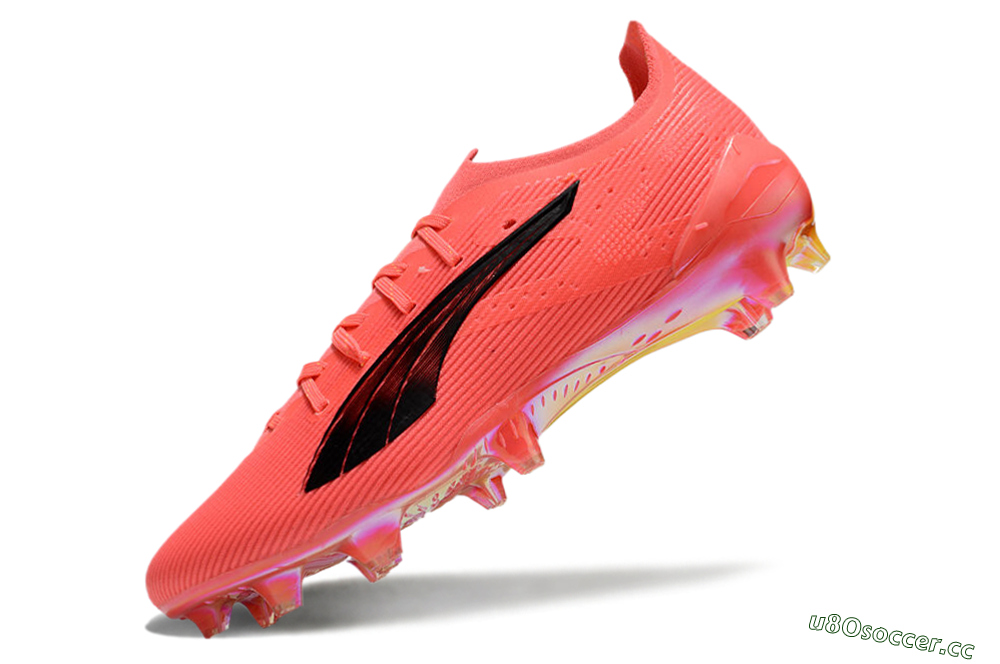 Men's Puma Ultra Ultimate FG Firm Ground Low-Tops Football Boots - Pink/Black/Gold 5