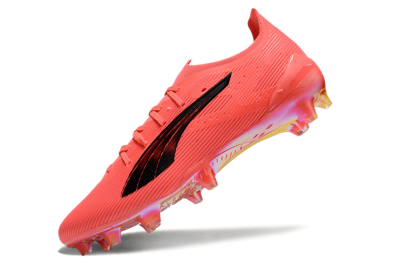 Men's Puma Ultra Ultimate FG Firm Ground Low-Tops Football Boots - Pink/Black/Gold