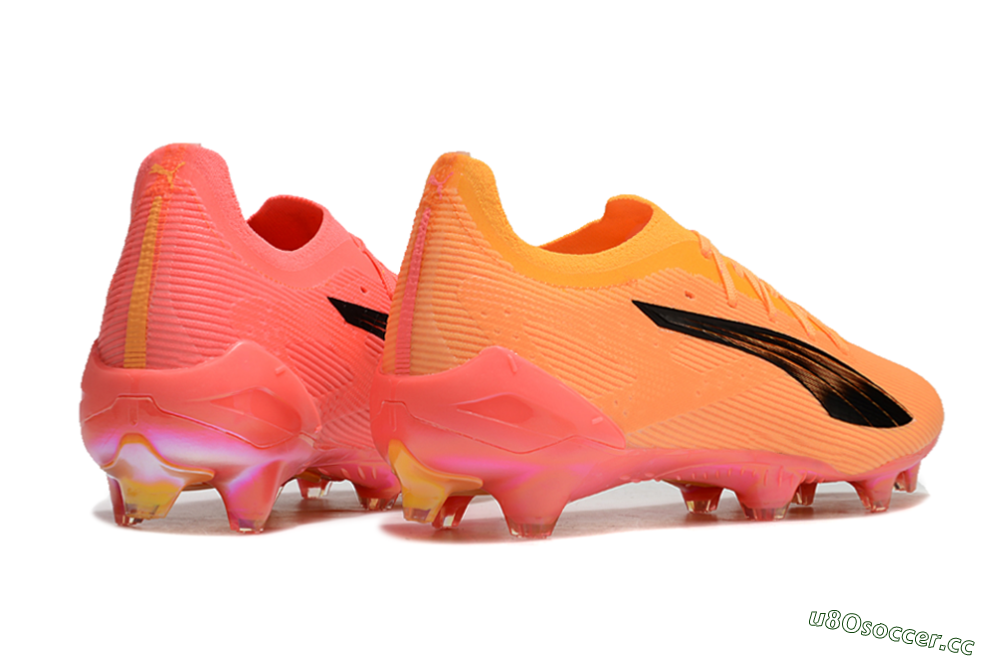 Men's Puma Ultra Ultimate FG Firm Ground Low-Tops Football Boots - Pink/Black/Gold 7