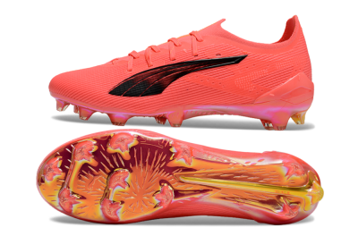 Men's Puma Ultra Ultimate FG Firm Ground Low-Tops Football Boots - Pink/Black/Gold