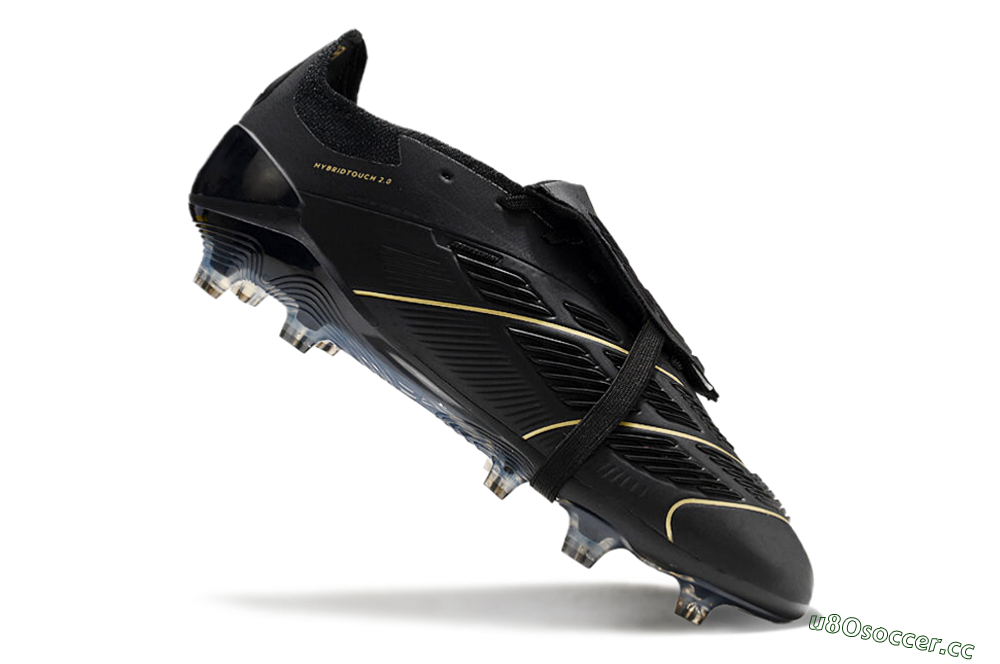 Unisex Adidas Predator Elite Foldover Tongue FG Firm Ground Low-Tops Football Boots - Black/Gold/Blue 4