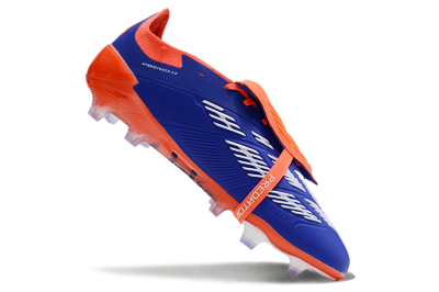 Unisex Adidas Predator Elite Foldover Tongue FG Firm Ground Low-Tops Football Boots - Blue/White/Red