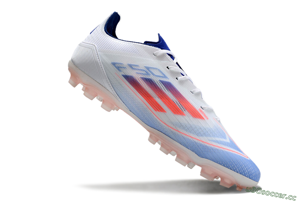 Men's Adidas F50 Elite AG Artificial Grass Low-Tops Football Boots - White/Blue/Red 4