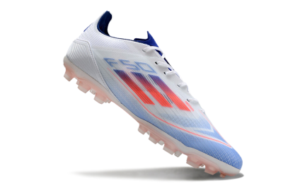 Men's Adidas F50 Elite AG Artificial Grass Low-Tops Football Boots - White/Blue/Red