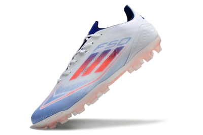 Men's Adidas F50 Elite AG Artificial Grass Low-Tops Football Boots - White/Blue/Red