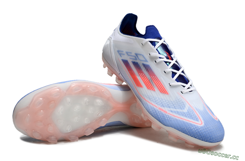 Men's Adidas F50 Elite AG Artificial Grass Low-Tops Football Boots - White/Blue/Red 3