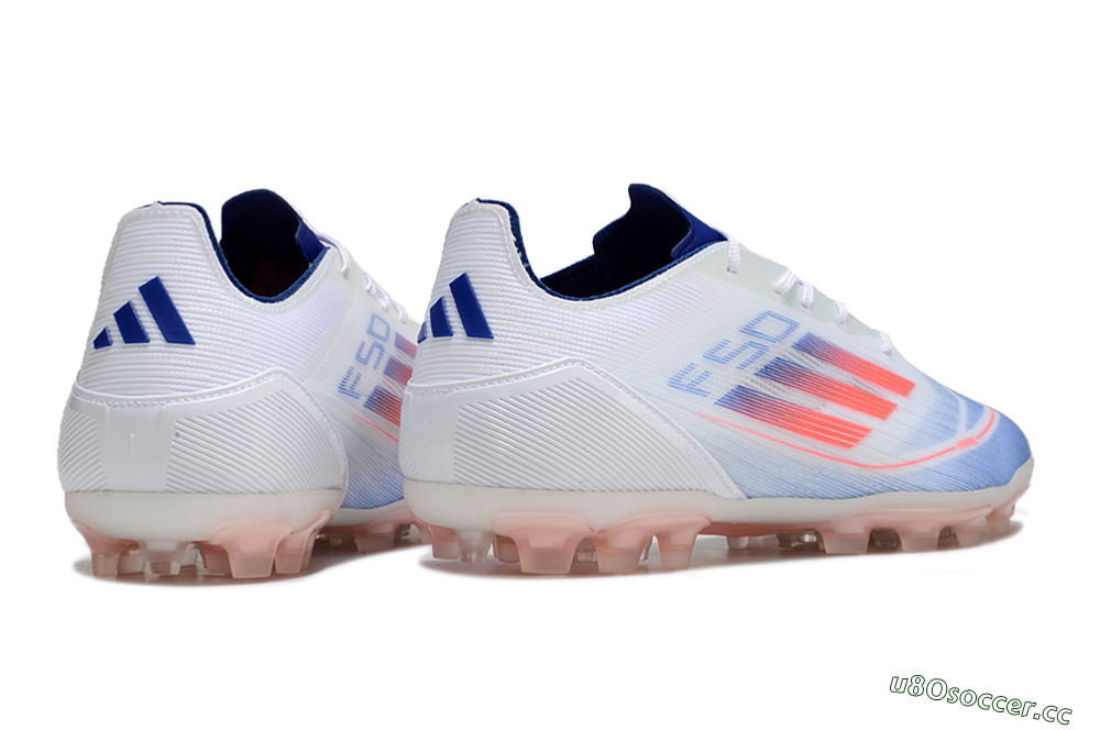 Men's Adidas F50 Elite AG Artificial Grass Low-Tops Football Boots - White/Blue/Red 6