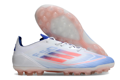 Men's Adidas F50 Elite AG Artificial Grass Low-Tops Football Boots - White/Blue/Red