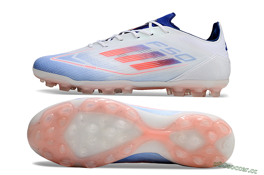 Men's Adidas F50 Elite AG Artificial Grass Low-Tops Football Boots - White/Blue/Red 1