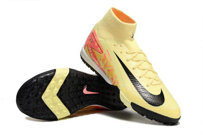 Men's Nike Air Zoom Mercurial Superfly 10 Elite TF Artificial Turf High-Tops Football Shoes - Yellow/Pink/Black