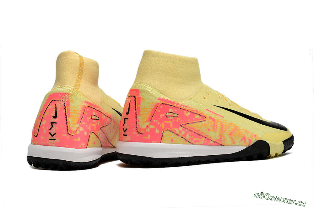 Men's Nike Air Zoom Mercurial Superfly 10 Elite TF Artificial Turf High-Tops Football Shoes - Yellow/Pink/Black 6