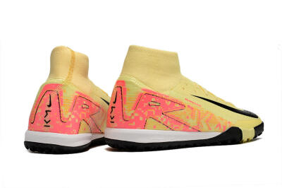 Men's Nike Air Zoom Mercurial Superfly 10 Elite TF Artificial Turf High-Tops Football Shoes - Yellow/Pink/Black
