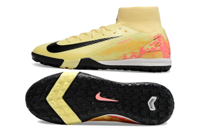 Men's Nike Air Zoom Mercurial Superfly 10 Elite TF Artificial Turf High-Tops Football Shoes - Yellow/Pink/Black