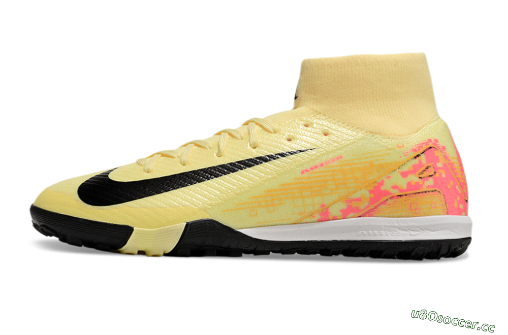 Men's Nike Air Zoom Mercurial Superfly 10 Elite TF Artificial Turf High-Tops Football Shoes - Yellow/Pink/Black 0