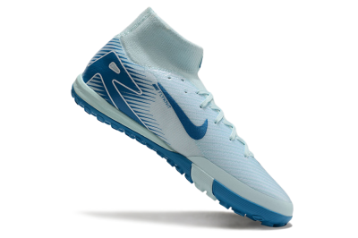 Men's Nike Air Zoom Mercurial Superfly 10 Elite TF Artificial Turf High-Tops Football Shoes - Jade/Blue/White