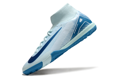 Men's Nike Air Zoom Mercurial Superfly 10 Elite TF Artificial Turf High-Tops Football Shoes - Jade/Blue/White