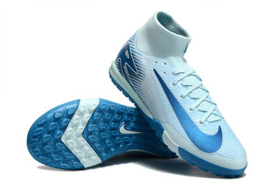 Men's Nike Air Zoom Mercurial Superfly 10 Elite TF Artificial Turf High-Tops Football Shoes - Jade/Blue/White