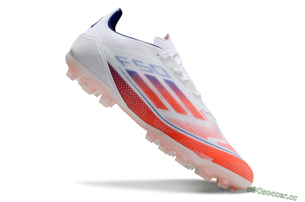 Men's Adidas F50 Elite AG Artificial Grass Low-Tops Football Boots - White/Red/Blue 4
