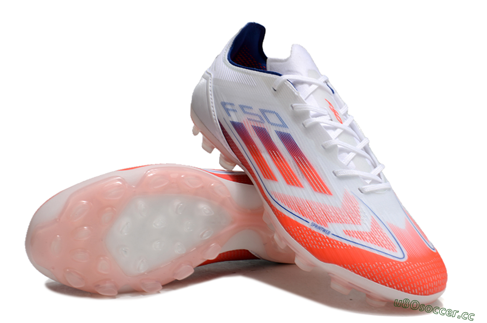 Men's Adidas F50 Elite AG Artificial Grass Low-Tops Football Boots - White/Red/Blue 3