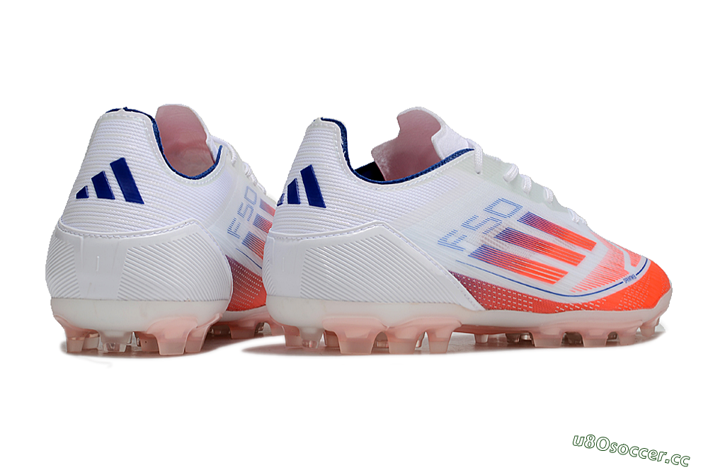 Men's Adidas F50 Elite AG Artificial Grass Low-Tops Football Boots - White/Red/Blue 6