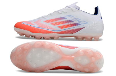 Men's Adidas F50 Elite AG Artificial Grass Low-Tops Football Boots - White/Red/Blue