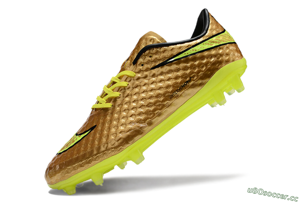 Men's Nike Hypervenom Phantom FG Firm Ground Low-Tops Football Boots - Gold/Yellow/Black 5