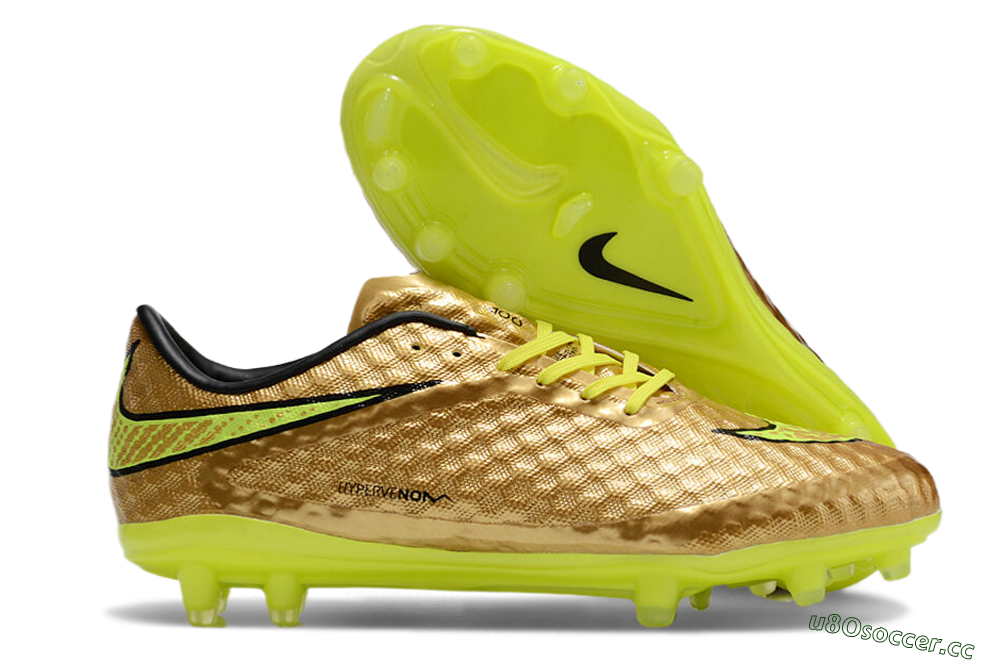 Men's Nike Hypervenom Phantom FG Firm Ground Low-Tops Football Boots - Gold/Yellow/Black 2