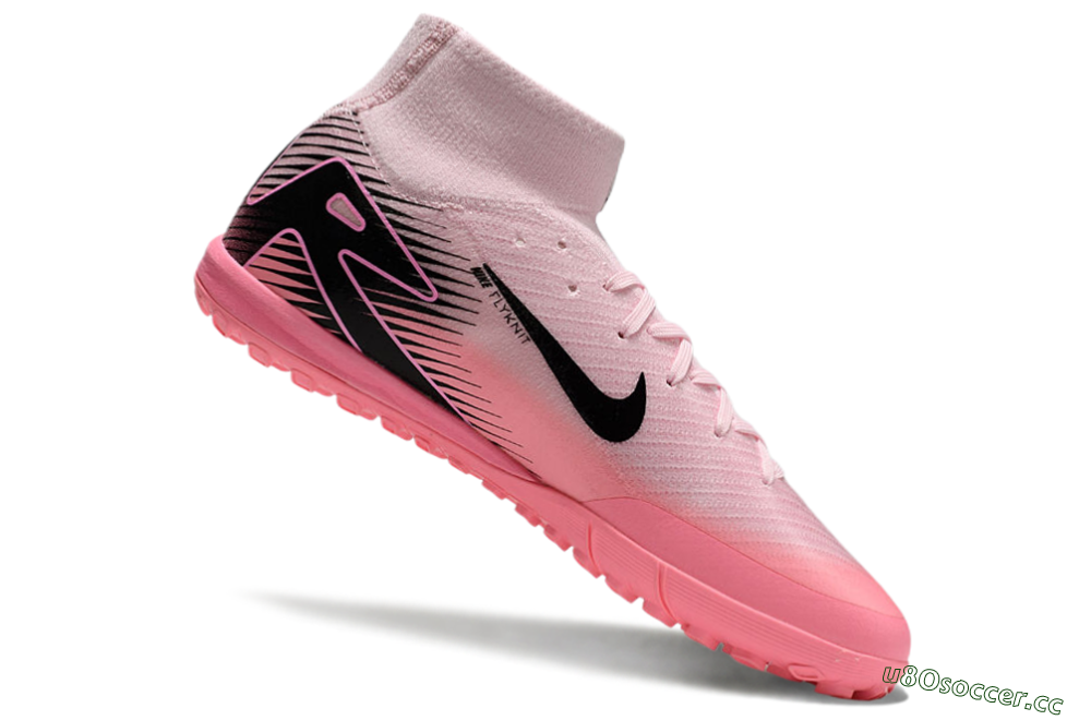 Men's Nike Air Zoom Mercurial Superfly 10 Elite TF Artificial Turf High-Tops Football Shoes - Pink/Black 4