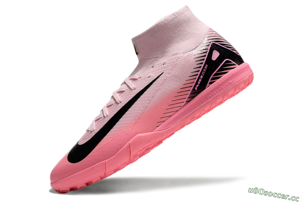 Men's Nike Air Zoom Mercurial Superfly 10 Elite TF Artificial Turf High-Tops Football Shoes - Pink/Black 5