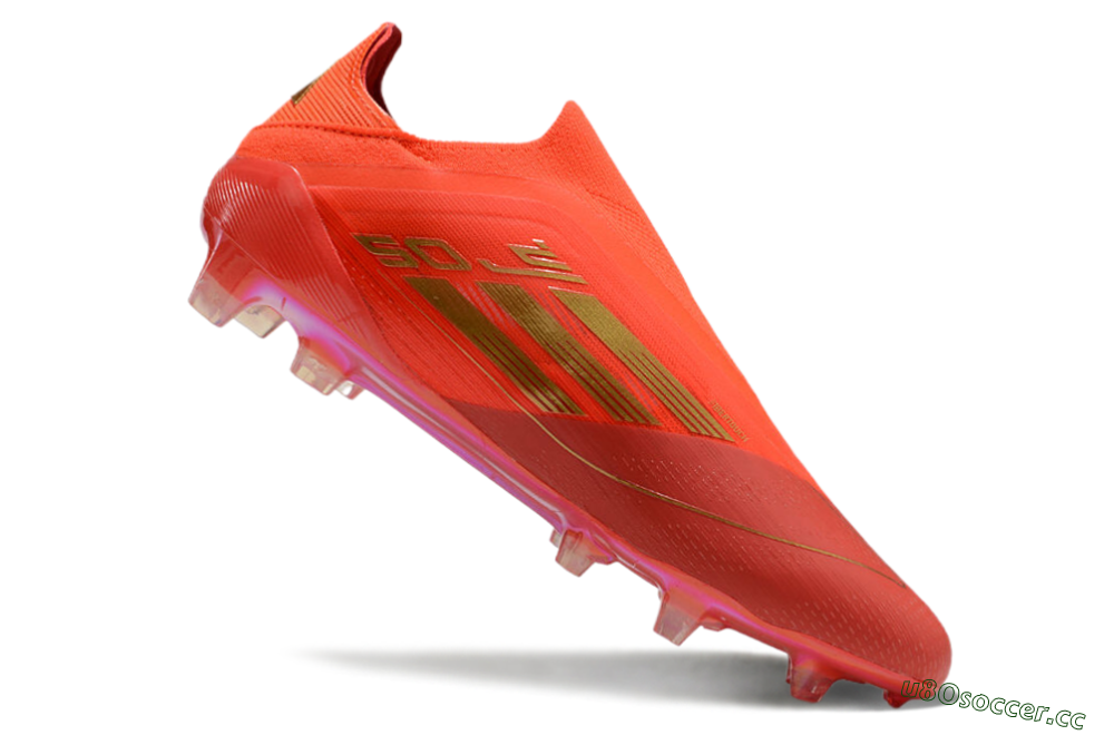 Men's Adidas F50 Elite FG Firm Ground Low-Tops Football Boots - Red/Gold 4