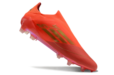 Men's Adidas F50 Elite FG Firm Ground Low-Tops Football Boots - Red/Gold