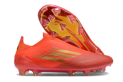 Men's Adidas F50 Elite FG Firm Ground Low-Tops Football Boots - Red/Gold