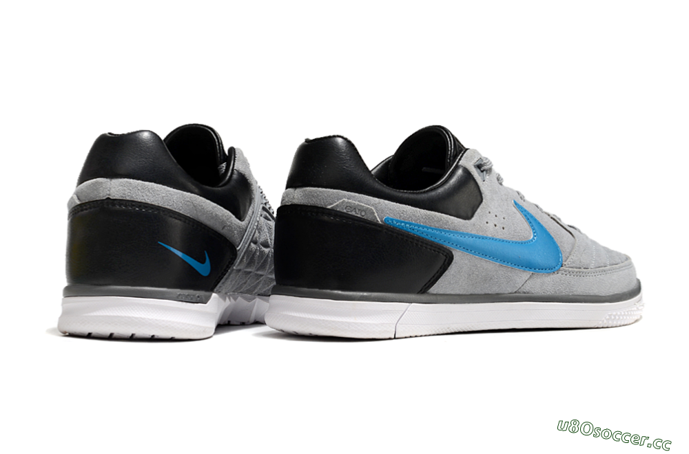 Men's Nike Street Gato IC Indoor & Futsal Low-Tops Football Shoes - Grey/Blue/Black 6