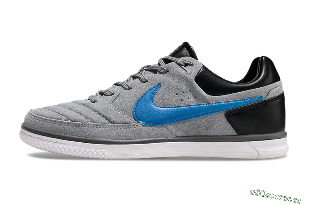 Men's Nike Street Gato IC Indoor & Futsal Low-Tops Football Shoes - Grey/Blue/Black 0
