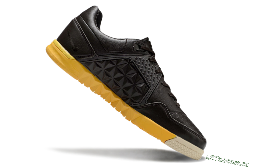 Men's Nike Street Gato IC Indoor & Futsal Low-Tops Football Shoes - Black/Yellow/Beige 4