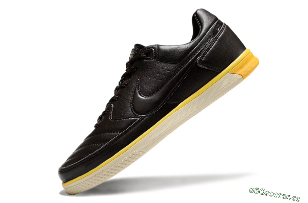 Men's Nike Street Gato IC Indoor & Futsal Low-Tops Football Shoes - Black/Yellow/Beige 5