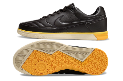 Men's Nike Street Gato IC Indoor & Futsal Low-Tops Football Shoes - Black/Yellow/Beige
