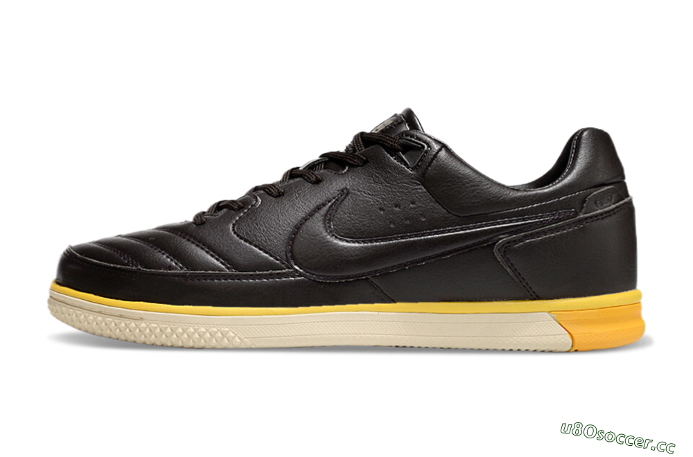 Men's Nike Street Gato IC Indoor & Futsal Low-Tops Football Shoes - Black/Yellow/Beige 0