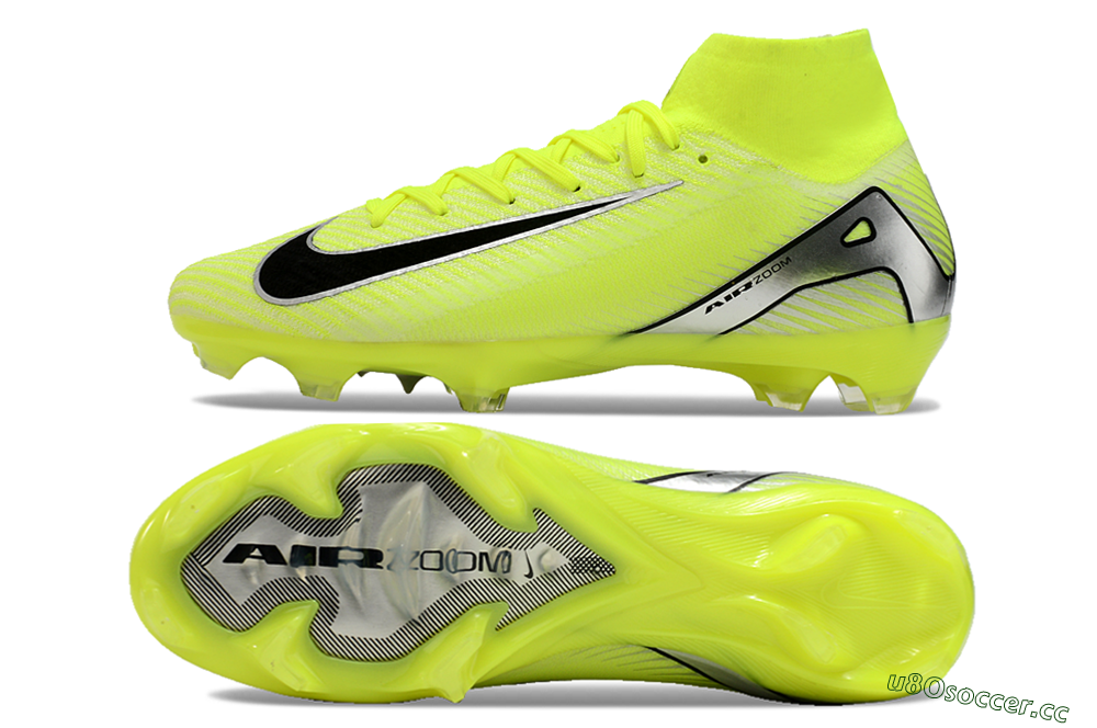 Men's Nike Air Zoom Mercurial Superfly 16 Elite FG Firm Ground High-Tops Football Boots - Yellow/Sliver/Black 6
