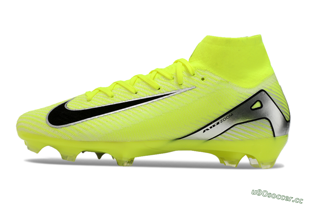 Men's Nike Air Zoom Mercurial Superfly 16 Elite FG Firm Ground High-Tops Football Boots - Yellow/Sliver/Black 2