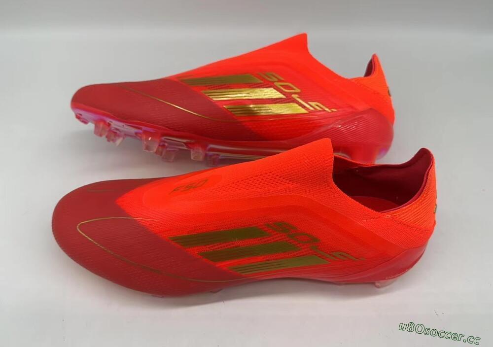 Men's Adidas F50 Elite FG Firm Ground Low-Tops Football Boots - Red/Gold