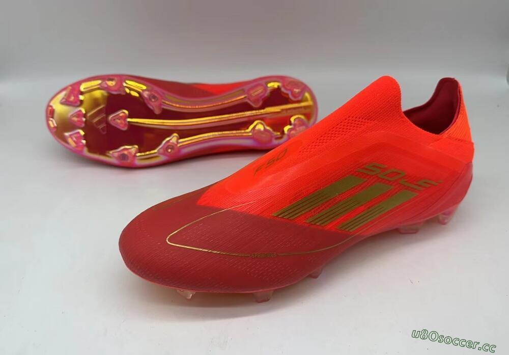 Men's Adidas F50 Elite FG Firm Ground Low-Tops Football Boots - Red/Gold