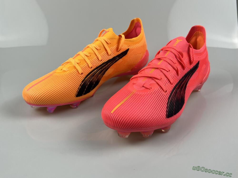 Men's Puma Ultra Ultimate FG Firm Ground Low-Tops Football Boots - Pink/Black/Gold
