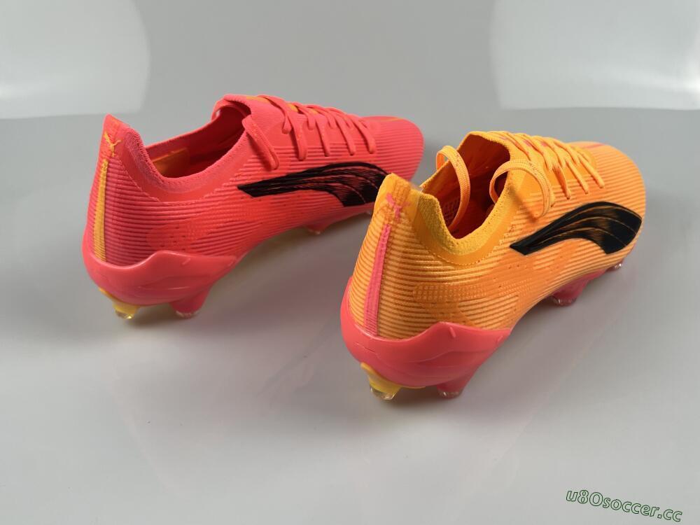 Men's Puma Ultra Ultimate FG Firm Ground Low-Tops Football Boots - Pink/Black/Gold