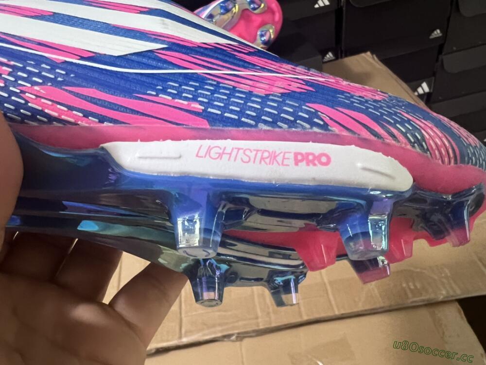 Unisex Adidas F50+ Lightstrike Pro Laceless FG Firm Ground Low-Tops Football Boots - Pink/Blue/White