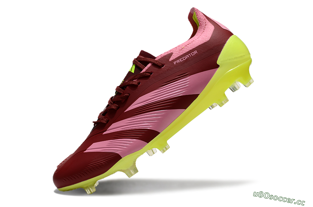 Men's Adidas Predator 24 Elite FG Firm Ground Low-Tops Football Boots - Red/Pink/Yellow 5