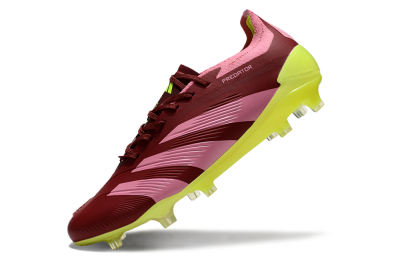 Men's Adidas Predator 24 Elite FG Firm Ground Low-Tops Football Boots - Red/Pink/Yellow
