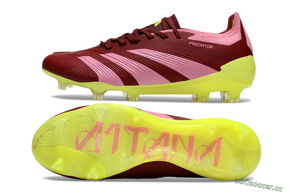Men's Adidas Predator 24 Elite FG Firm Ground Low-Tops Football Boots - Red/Pink/Yellow 1