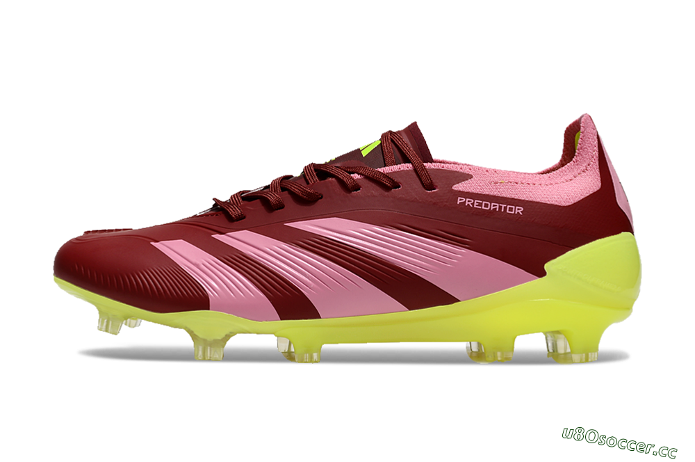 Men's Adidas Predator 24 Elite FG Firm Ground Low-Tops Football Boots - Red/Pink/Yellow 0