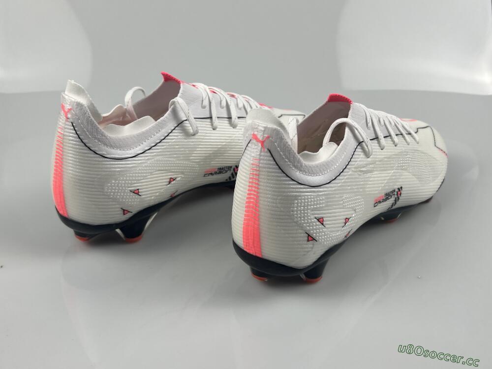 Men's Puma Ultra 5 Ultimate FG Firm Ground Low-Tops Football Boots - White/Black/Orange